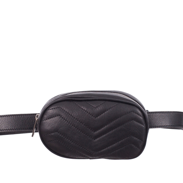 Borsetă din piele naturală neagra pentru talie 8006 [2]
