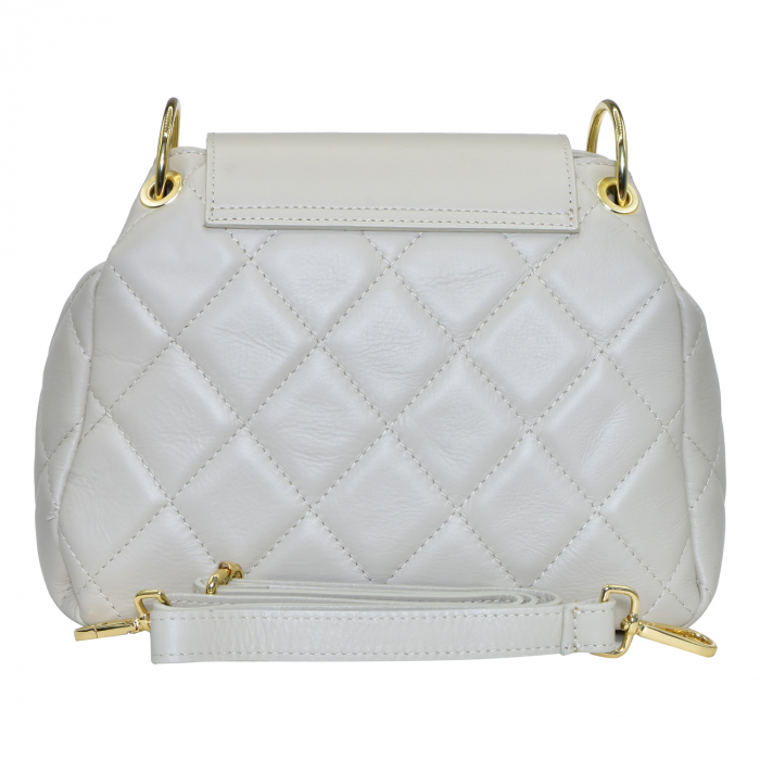 Geantă Alessandra, piele naturala gri, bareta metalica, 8158 [3]