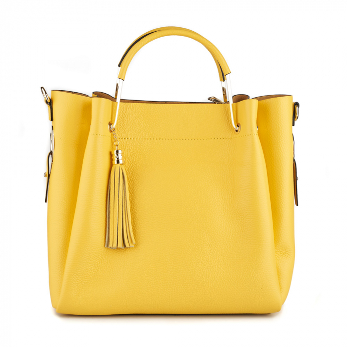 Geantă Alice, piele naturala, galbena, 8055 [2]
