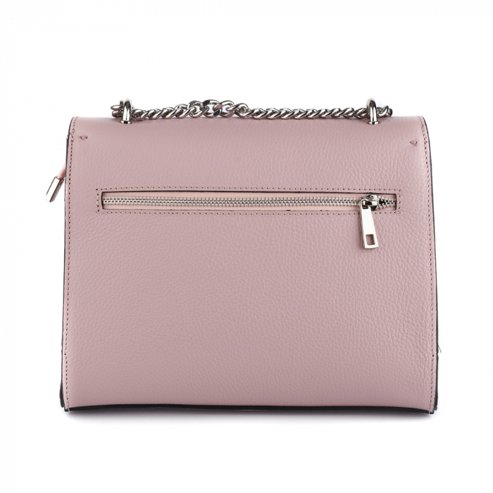 Geantă Amber, piele naturala roz, bareta metalica, 8152 [3]
