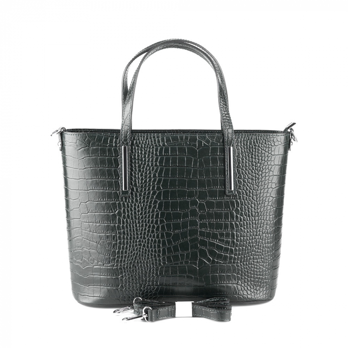 Geantă Brook, din piele naturală gris inchis 8088 [2]