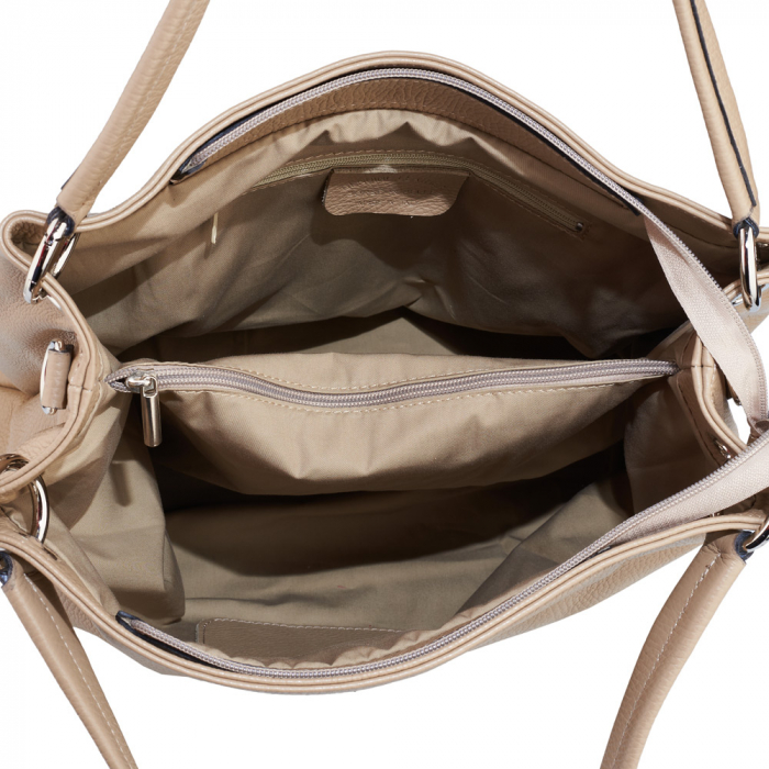 Geantă Cassandra, din piele naturală bej 8011 [4]