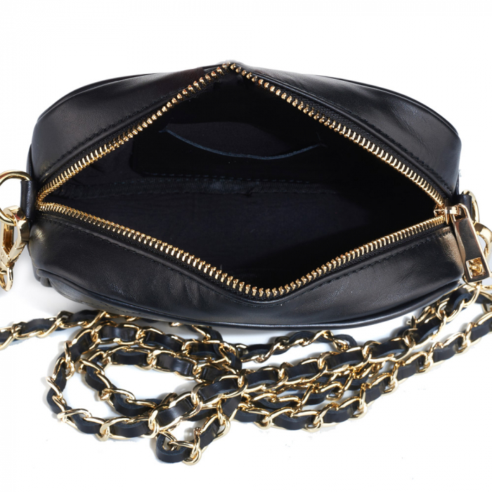 Geantă Cassia, crossbody piele neagra cu aspect matlasat 8167 [4]