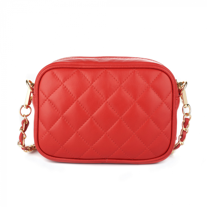 Geantă Cassia, crossbody piele rosie cu aspect matlasat 8167 [3]