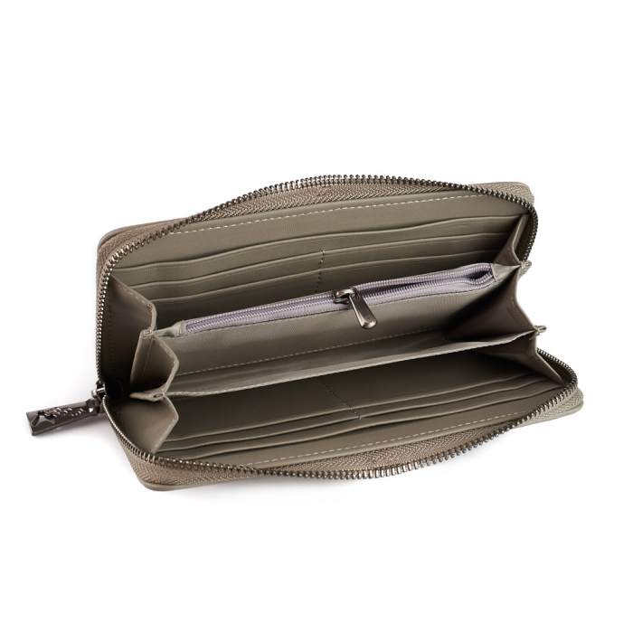 Portofel Caitlin, gri deschis din piele naturală 8109 [2]