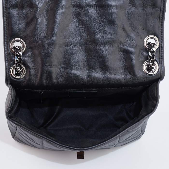 Geantă Jane, piele naturala neagra, bareta metalica, 8131 [4]