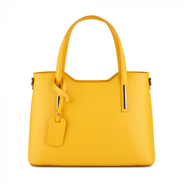 Geantă Model Mare Emma, galbena din piele naturală 8008 [2]