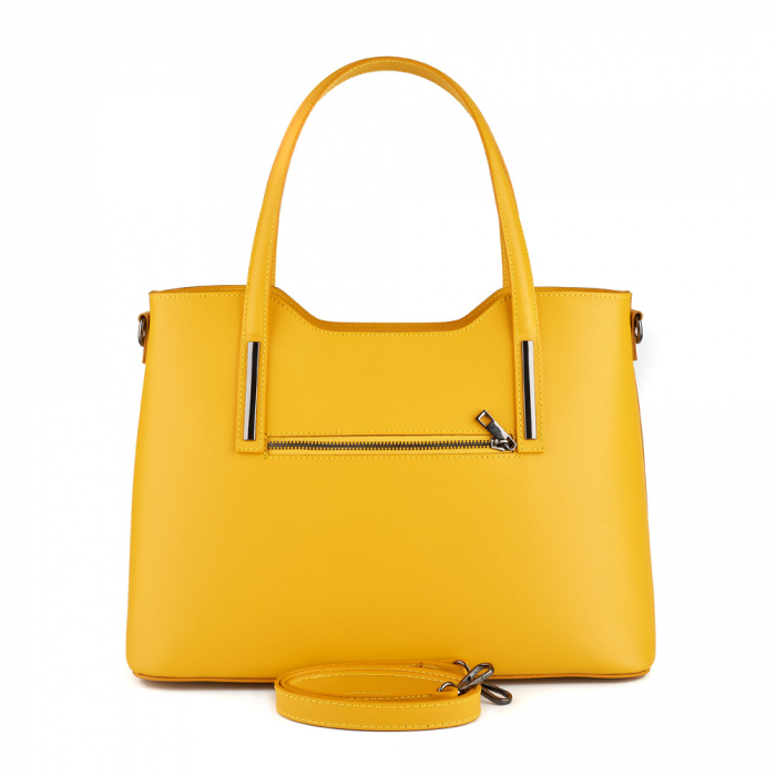 Geantă Model Mare Emma, galbena din piele naturală 8008 [3]