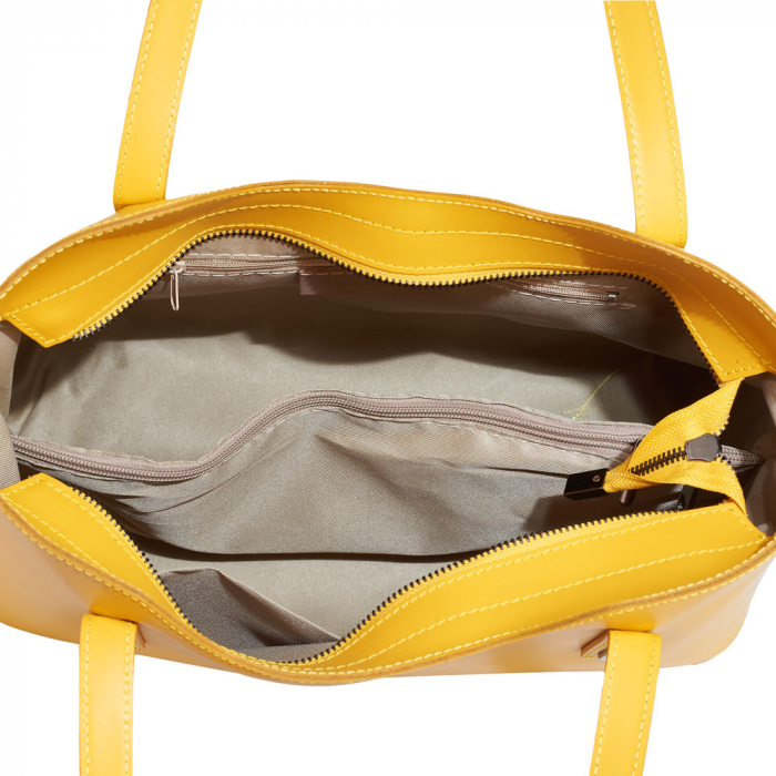 Geantă Model Mare Emma, galbena din piele naturală 8008 [5]