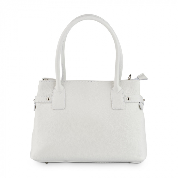 Geantă Lesley, din piele naturală alba, 8157 [2]
