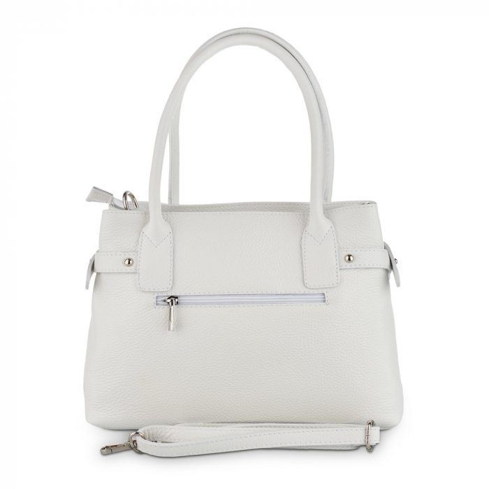Geantă Lesley, din piele naturală alba, 8157 [3]