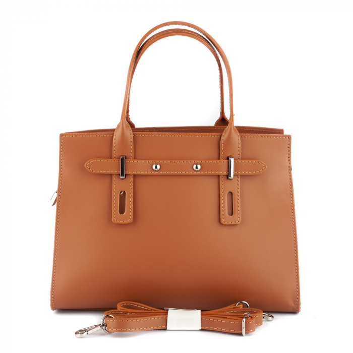 Geantă Giulia, din piele naturală coniac 8030 [3]