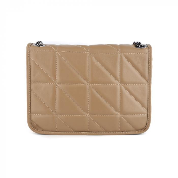 Geantă Jane, piele naturala taupe, bareta metalica, 8131 [3]