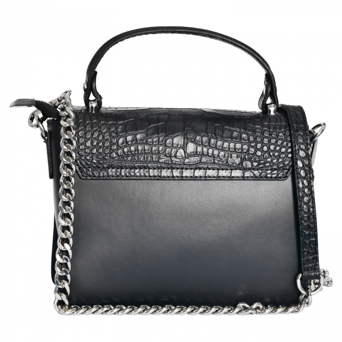 Geantă Ryana, piele naturala, negru croco, 8160 [3]