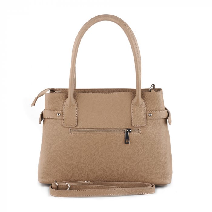 Geantă Lesley, din piele naturală taupe deschis, 8157 [3]
