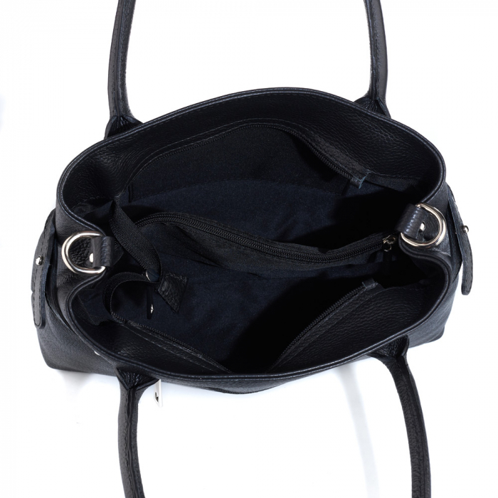Geantă Lesley, din piele naturală neagra, 8157 [5]