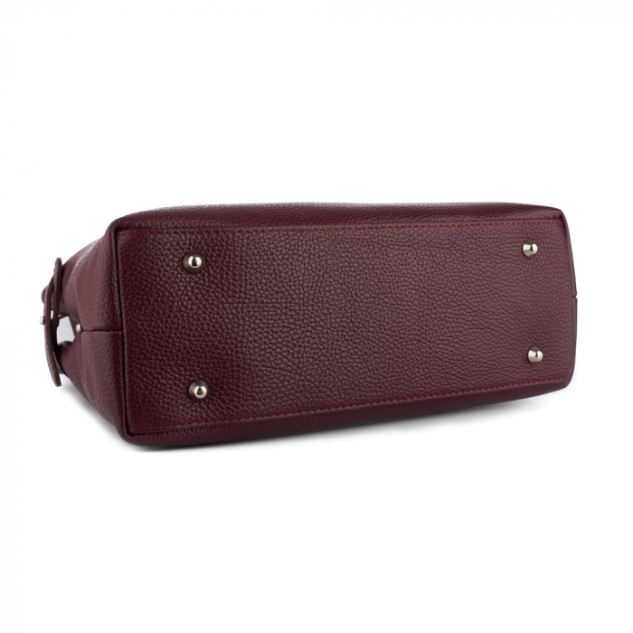 Geantă Lesley, din piele naturală bordo, 8157 [4]