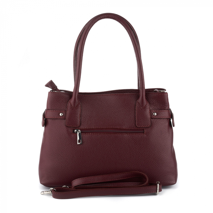 Geantă Lesley, din piele naturală bordo, 8157 [3]