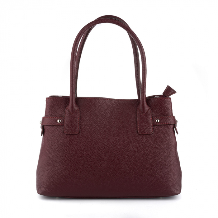 Geantă Lesley, din piele naturală bordo, 8157 [2]
