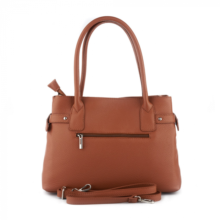 Geantă Lesley, din piele naturală coniac, 8157 [3]