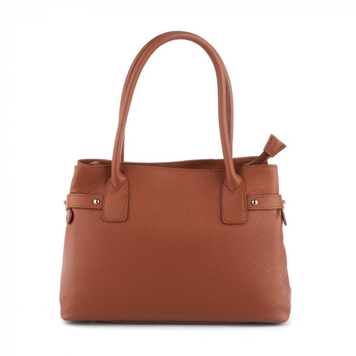 Geantă Lesley, din piele naturală coniac, 8157 [2]