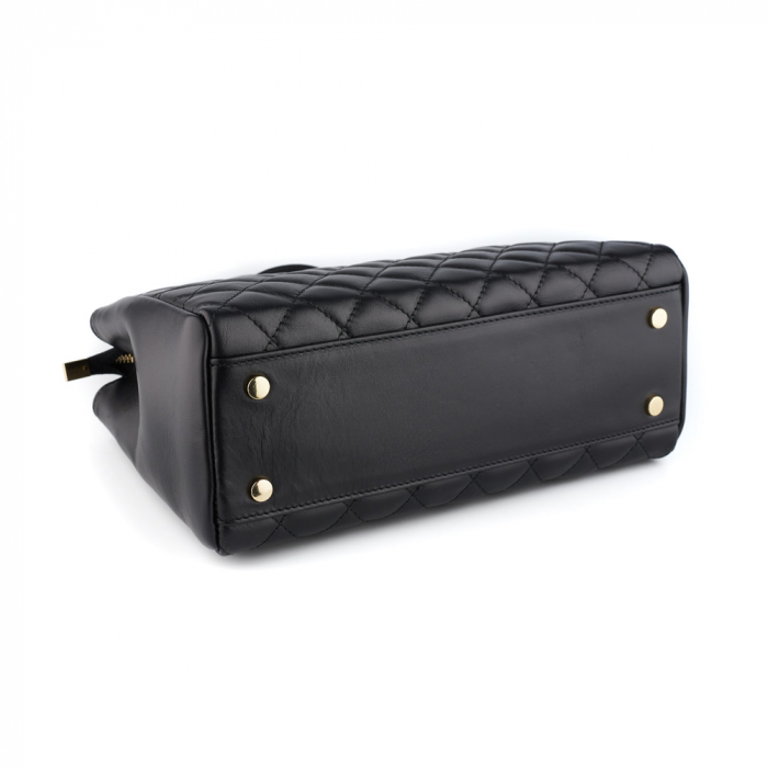 Geantă Lilah, piele naturala neagra, bareta metalica, 8132 [3]