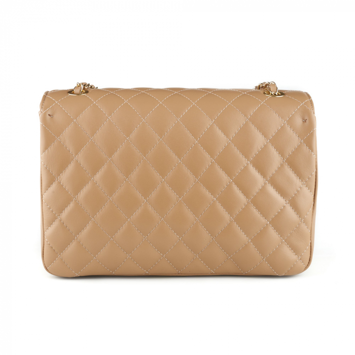 Geantă Lora, crossbody piele cafeniu cu aspect matlasat 8127 [3]