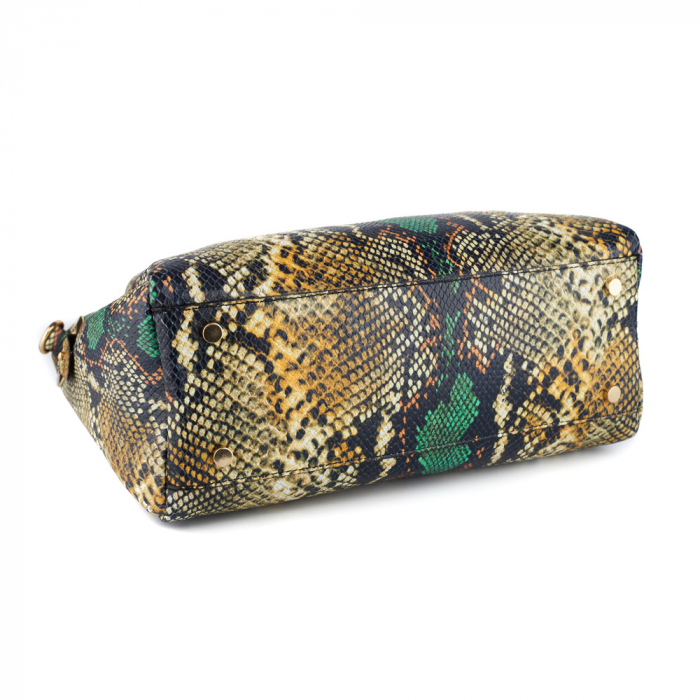 Geantă Rainbow Green, piele naturala imprimeu multicolor, 8141 [4]