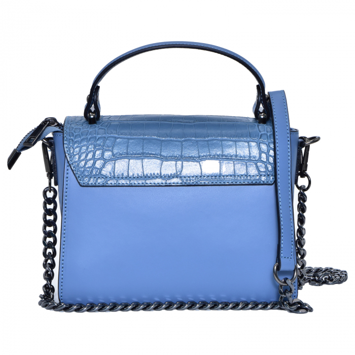 Geantă Ryana, piele naturala, albastru croco, 8160 [3]