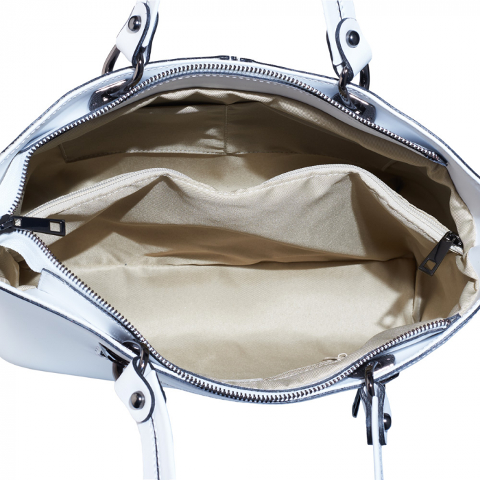 Geantă Sybil, alba din piele naturală 8140 [5]