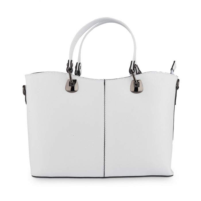Geantă Sybil, alba din piele naturală 8140 [2]