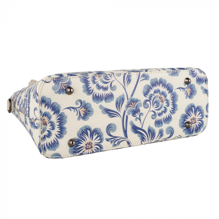 Geantă Bonnie, bej cu flori din piele naturală 8199 [4]