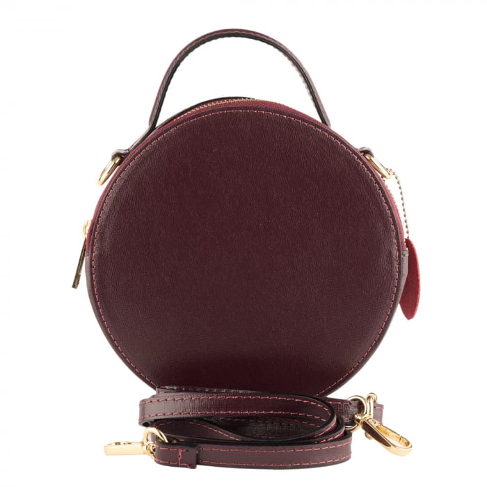 Geanta Alma,din piele naturala saffiano bordo 8206 [3]