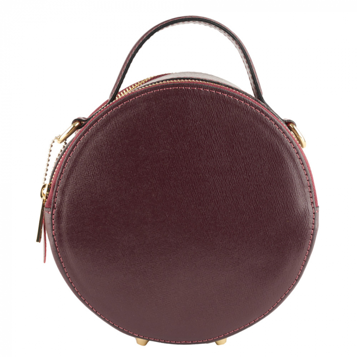 Geanta Alma,din piele naturala saffiano bordo 8206 [2]