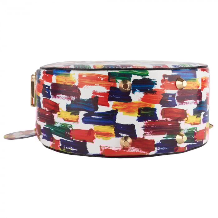 Geanta Alma,din piele naturala saffiano imprimeu abstract,8206 [4]