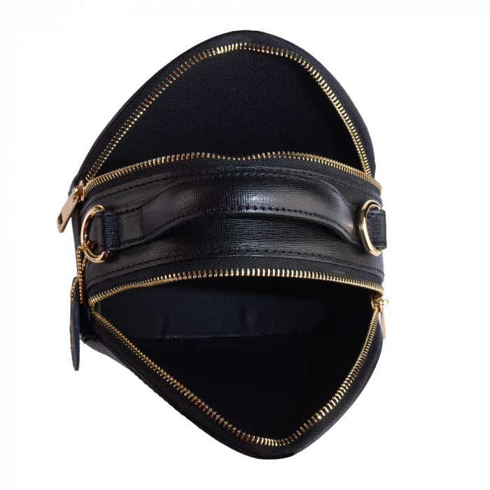Geanta Alma,din piele naturala saffiano neagra 8206 [5]