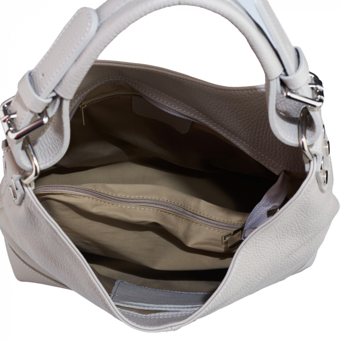 Geanta Ambrosia, din piele naturala gri deschis 8022 [5]