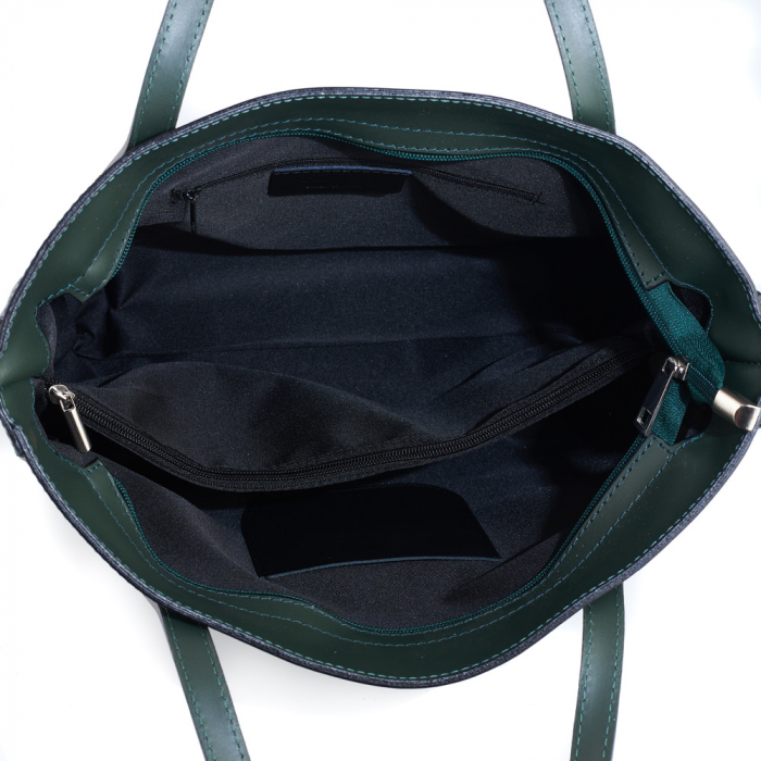 Geanta Amma, verde din piele naturala, 8128 [5]