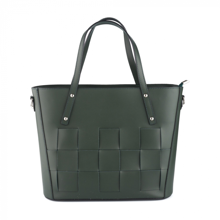 Geanta Amma, verde din piele naturala, 8128 [2]