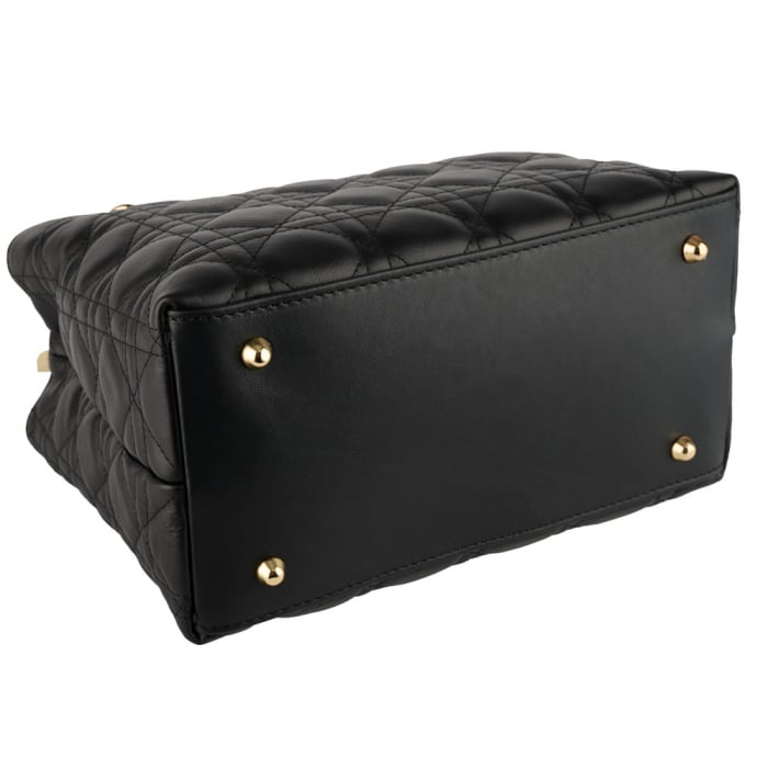 Geantă Amora, piele naturală neagra cu aspect matlasat, 8228 [4]