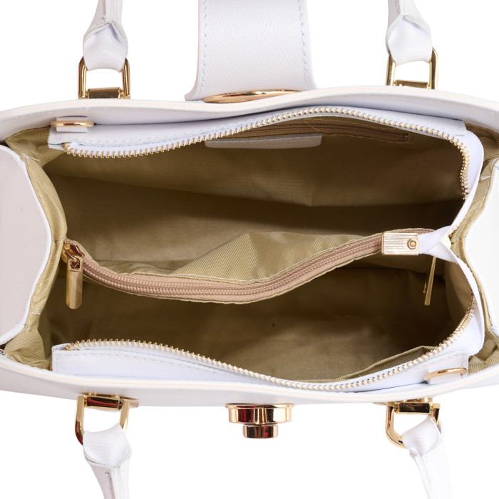 Geantă Analisa din piele 100% naturală,alb, 8117 [5]