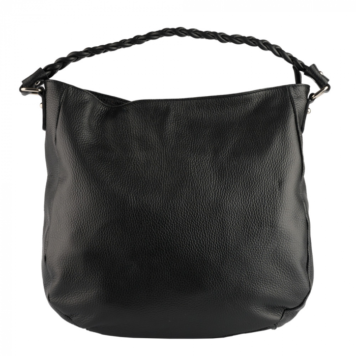 Geanta Anastasia din piele naturala neagra cu accesorii argintii,8230 [2]