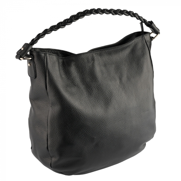 Geanta Anastasia din piele naturala neagra cu accesorii argintii,8230 [1]