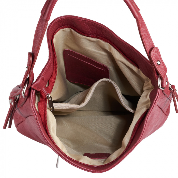 Geanta Ariela, din piele naturală rosu inchis, 8173 [5]