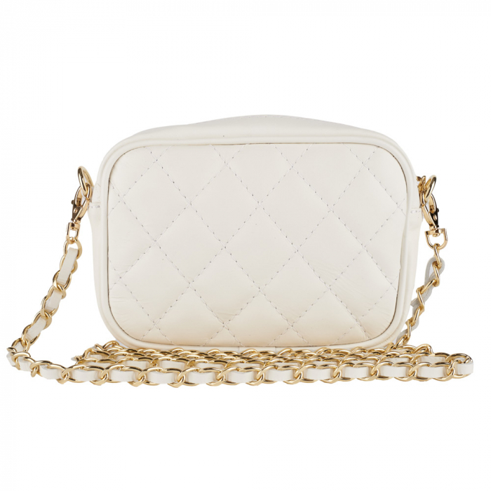 Geantă Cassia, crossbody piele alba cu aspect matlasat 8167 [2]