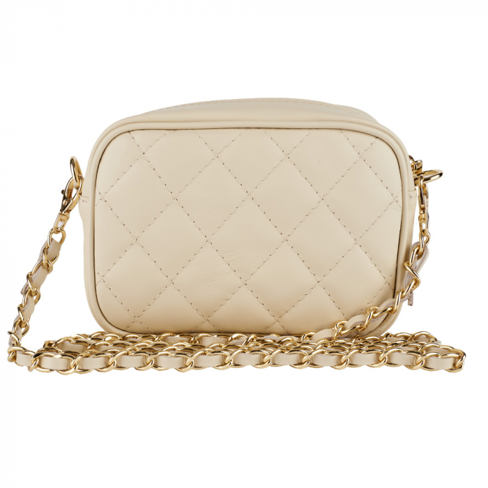 Geantă Cassia, crossbody piele crem cu aspect matlasat 8167 [2]