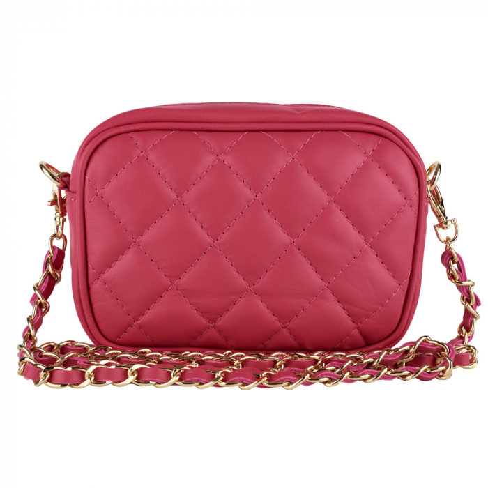 Geantă Cassia, crossbody piele magenta cu aspect matlasat 8167 [2]