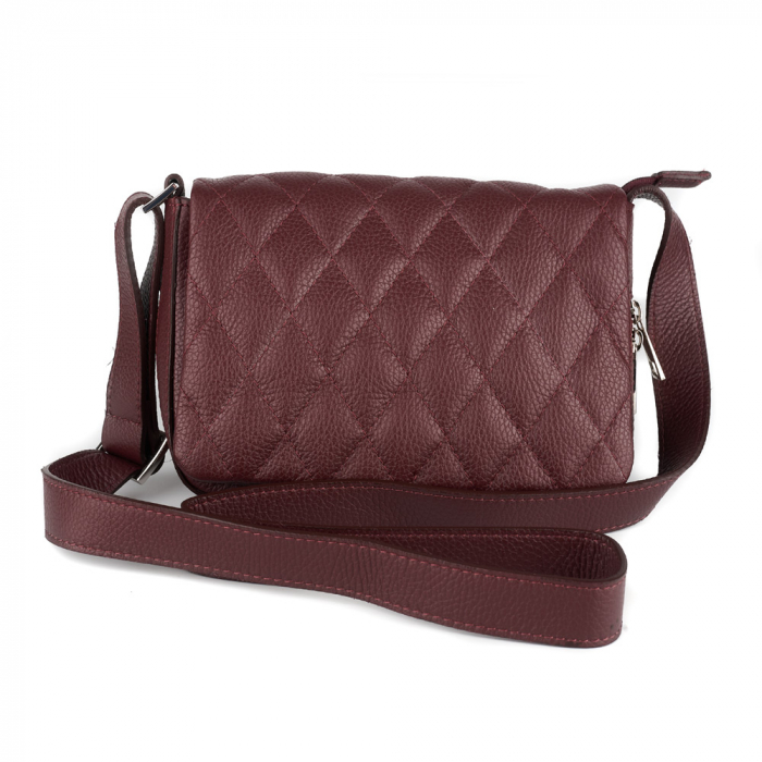 Geantă Chantal, piele naturala matlasata bordo, 8177 [2]