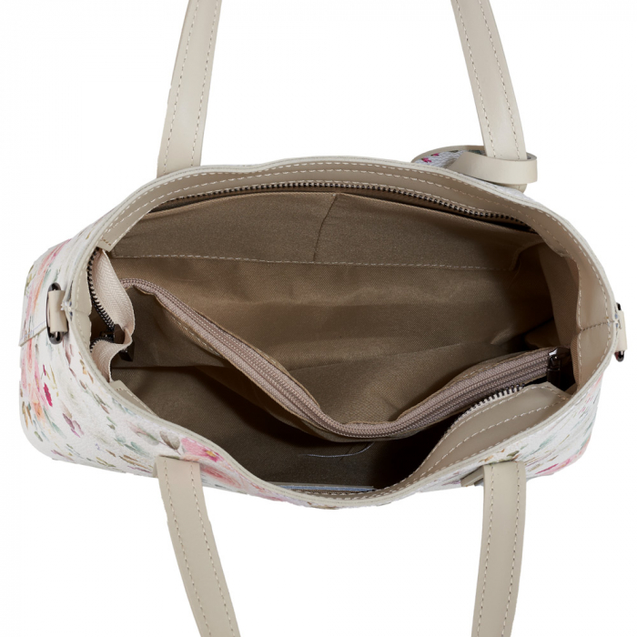 Geantă Connie, din piele naturală crem 8195 [5]