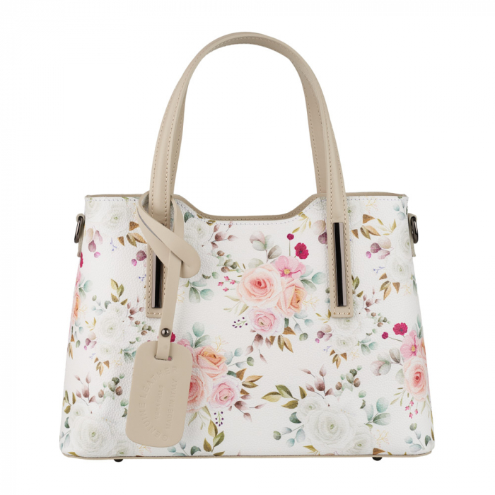 Geantă Connie, din piele naturală crem 8195 [2]